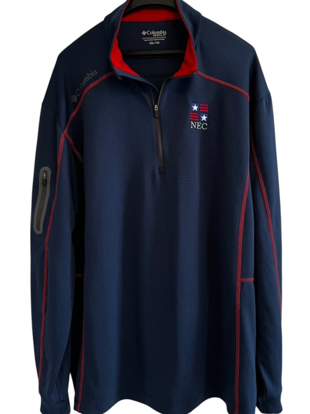 Columbia Golf NEC New England College Quarter Zip Long Sleeve Shirt Mens XXL